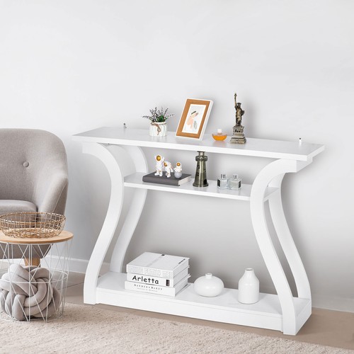 White tier console table - 3-tier,