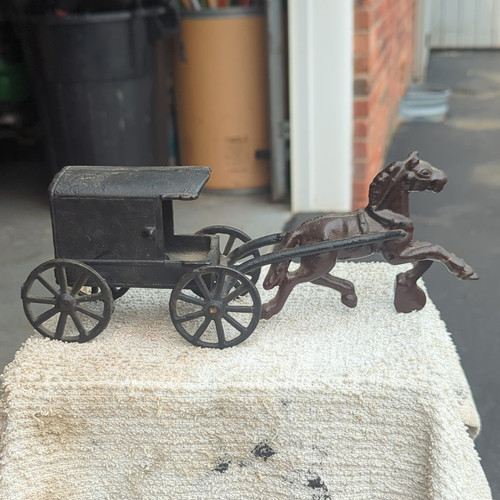 Vintage cast iron horse - cast,