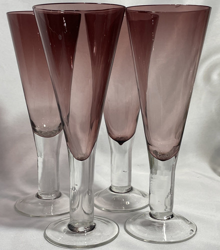 Set hand blown amethyst - 4,