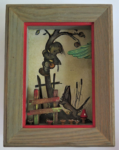 Vintage anri wood diorama - wood,