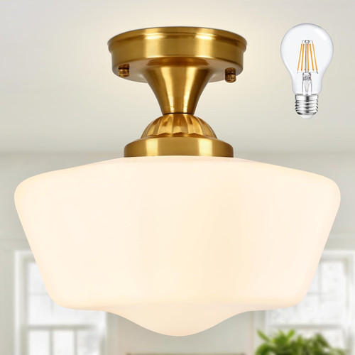 Brass schoolhouse light - schoolhouse,
