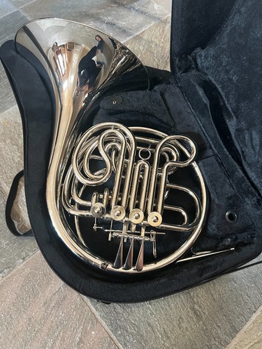 Double french horn silver - double, horn,