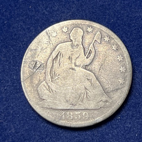 1859 seated liberty - liberty, half