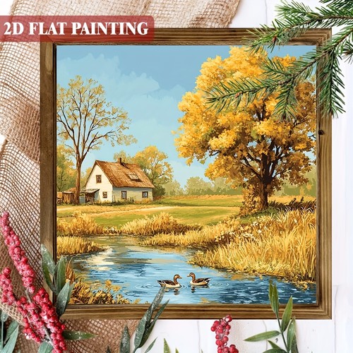 Wooden framed autumn cabin - wooden,