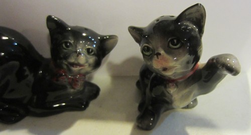 Vintage black cats salt - , and