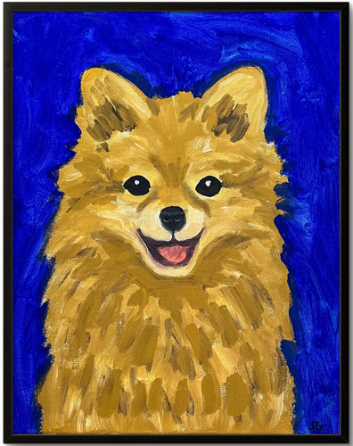 Pomeranian portrait painting - portrait,