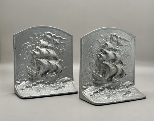 Cast pot metal bookends - cast,