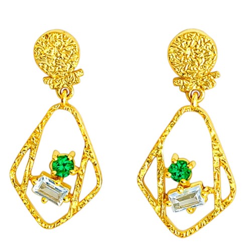 White zircon gold plated - white,