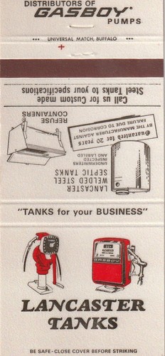 Matchbook cover lancaster - cover,