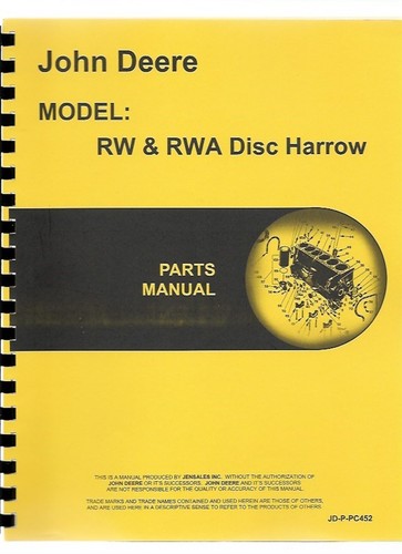 John deere rwa disc harrow - deere, rw