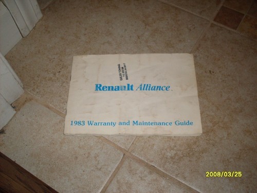 1983 renault alliance manual - renault,