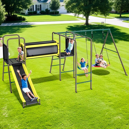 Swing set with - swing, slide
