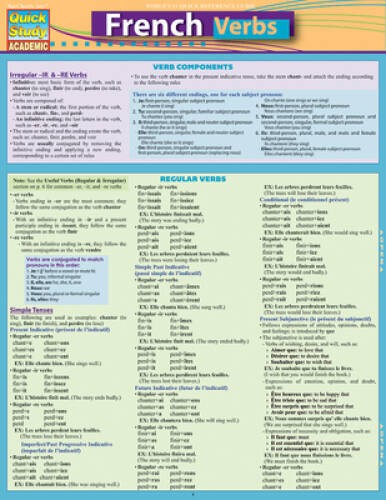 French verbs quickstudy - verbs, (quickstudy