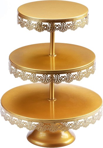 Gold tier round cupcake - 3-tier,