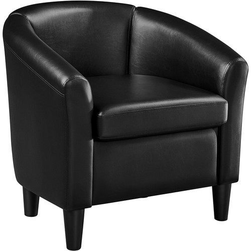 Faux leather barrel chair - barrel,