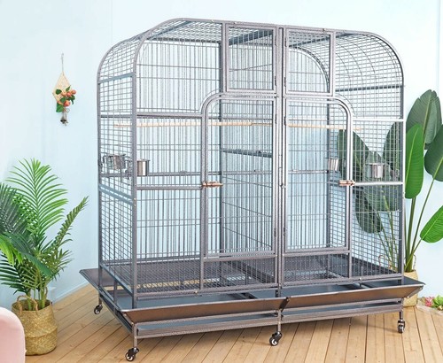 Double bird cage with center - bird,