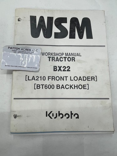 Workshop manual for - workshop, kubota