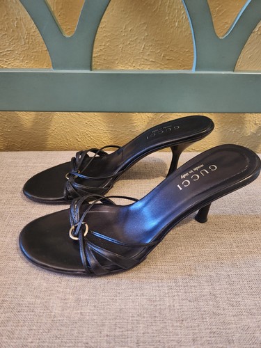 Gucci black leather strappy - leather,