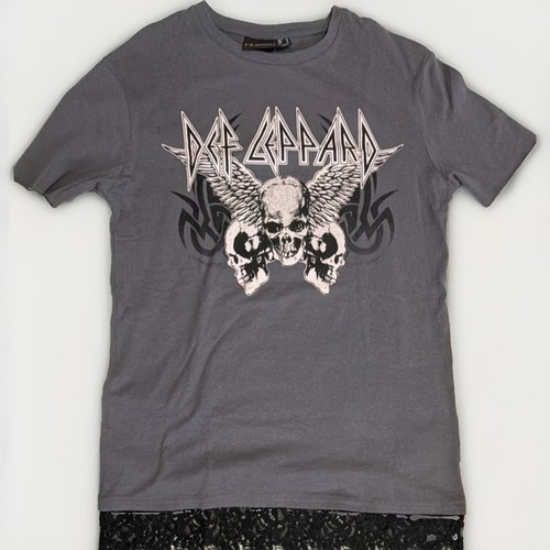 Def leppard gray graphic short - graphic,