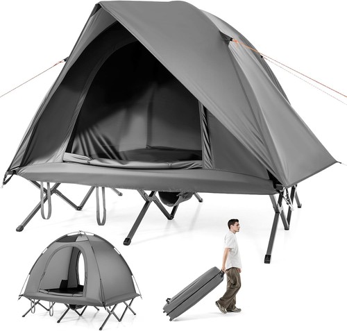 Person tent cot in - tent, cot,