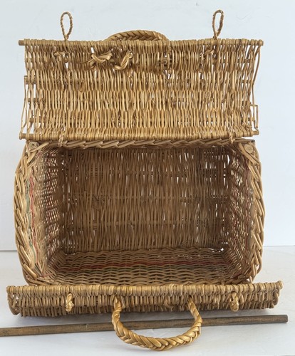 Woven wicker picnic basket - woven,