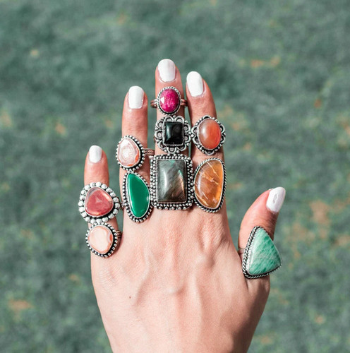 Anxiety mix gemstone rings - mix,