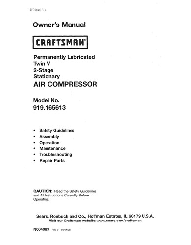 Owners manual parts list - manual, &