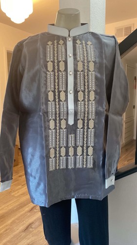 Traditional gray barong - traditional,
