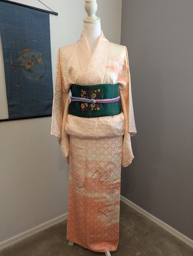 Japanese vintage pink silk - japanese,