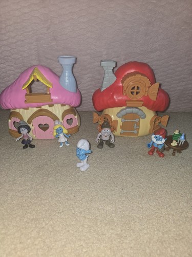 Smurf houses and - smurf, figures