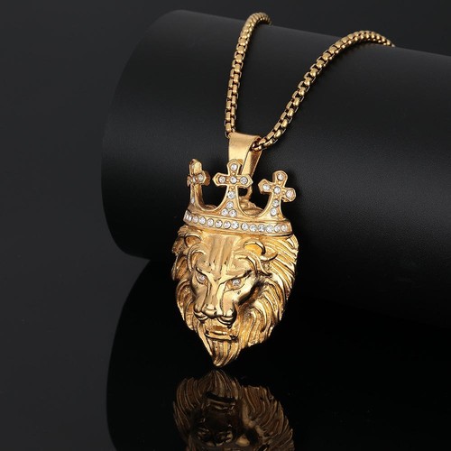 Mens gold lion head - gold,