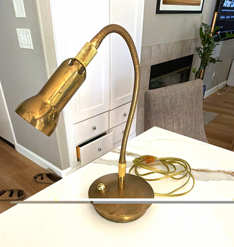 Vintage brass gooseneck - vintage, desk