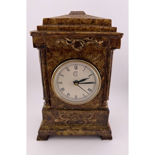 Vintage mantel clock marble - clock,