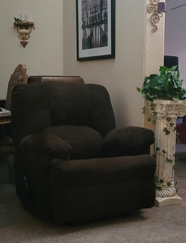 Brown reclining chair - reclining, with