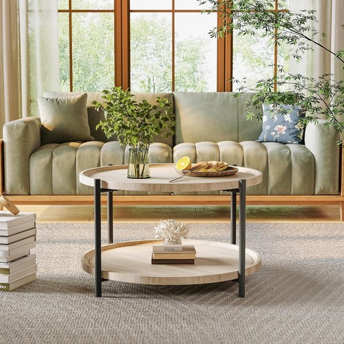 Round wood coffee table circle - round,