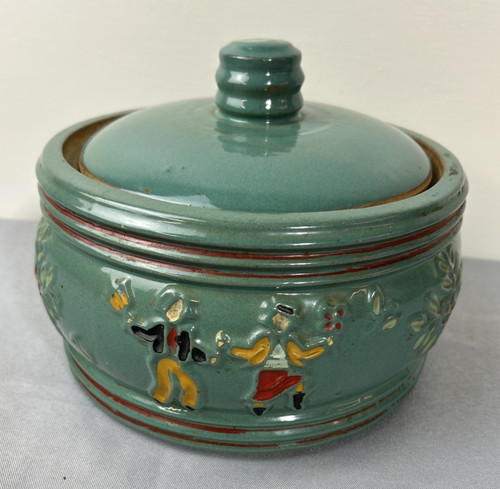 Red wing pottery crock with - red,