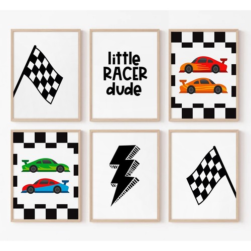Race car wall art - race,