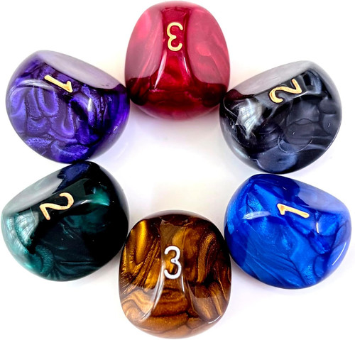 Marbled polyhedral dice - polyhedral, d3