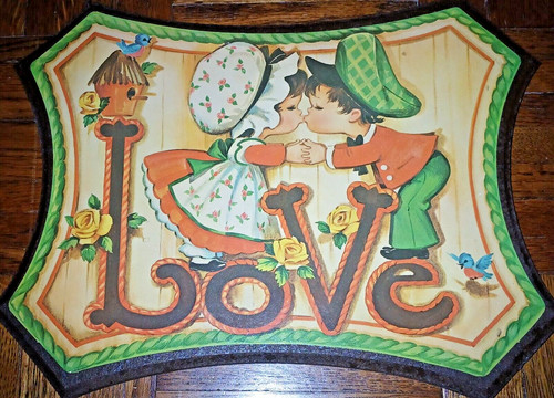 Vintage wall plaque - wall,