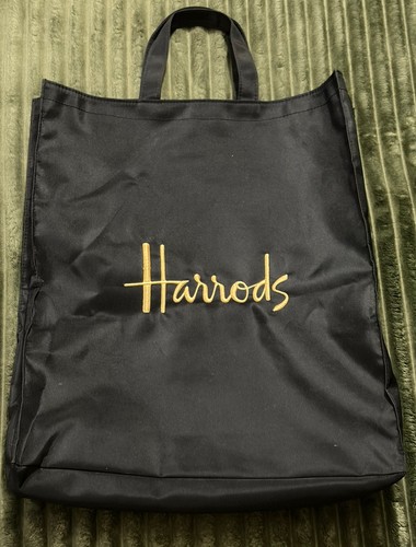 Harrods black fabric - black, gold