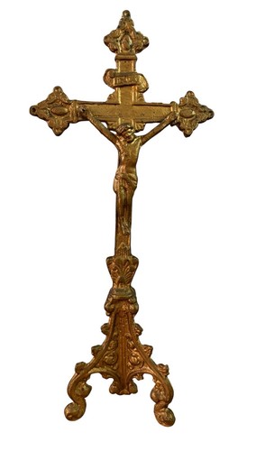 Ornate gold metal - altar, cross