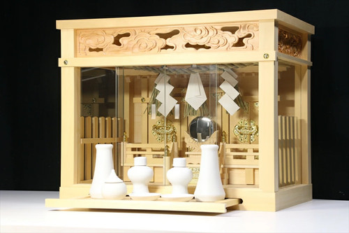 Crafted miniature shrine with