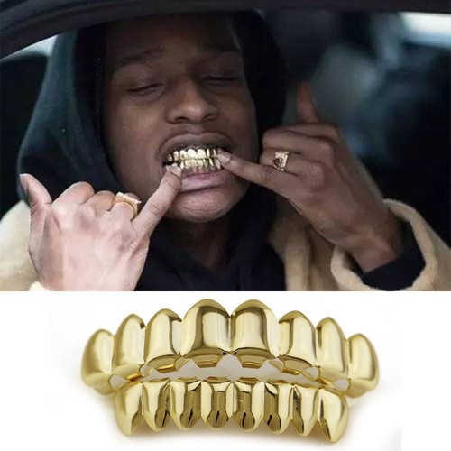 14k gold plated hiphop teeth - gold,