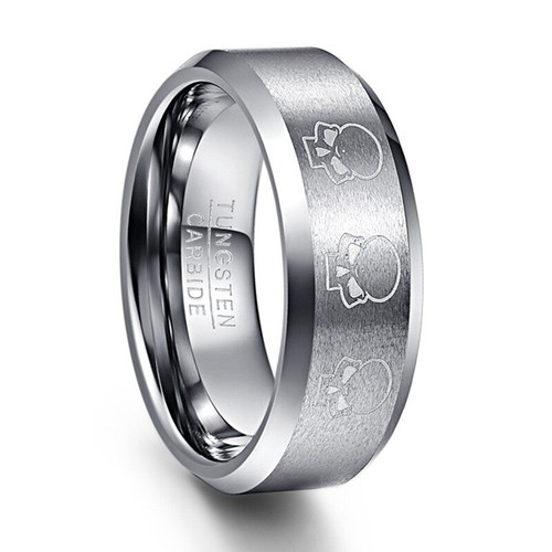 8mm mens rings tungsten skull - mens,