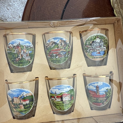 German shot glasses with - german, gold