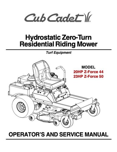 Owners service manual cub - service,
