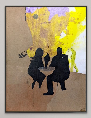 Original acrylic collage - collage, on