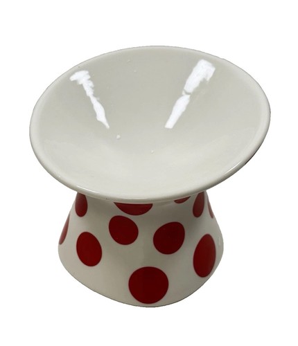 Elevated ceramic pet - ceramic, red
