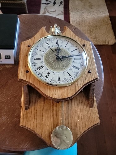 Vintage country oak wall clock - vintage,