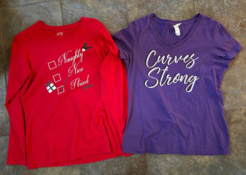 Two curves fitness shirts - curves,